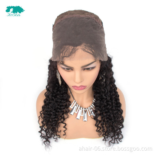Unprocessed human hair silk top wigs,human hair kinky curly 360 lace front wigs